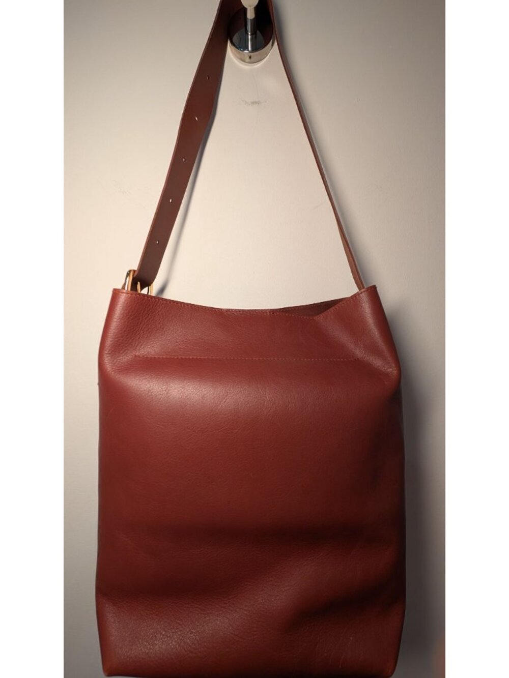 NEW Madewell The Essential Bucket Leather Tote Warm Cinnamon Brown - Picture 4 of 16